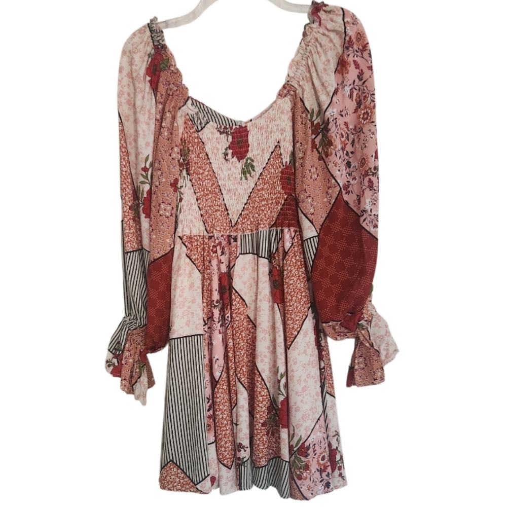 Fate Floral Patchwork Dress Sz Small Nwt